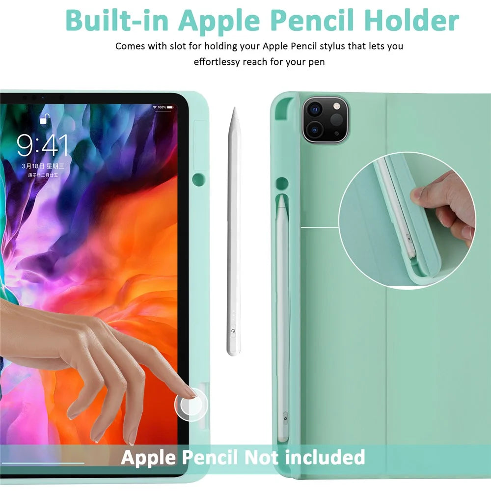 SK-3016 For iPad Air 11 (2026) / (2025) / (2024) / Pro 11 (2020) / (2021) / (2022) / (2018)  / Air (2020) / (2022) Bluetooth-Compatible Keyboard Case - Green - 4