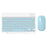 030 Wireless Keyboard and Mouse Combo 10-inch Rechargeable Mouse Keyboard Set for Mac / iOS / Windows / Android - Sky Blue - 1