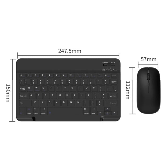030 Wireless Keyboard and Mouse Combo 10-inch Rechargeable Mouse Keyboard Set for Mac / iOS / Windows / Android - Sky Blue - 6