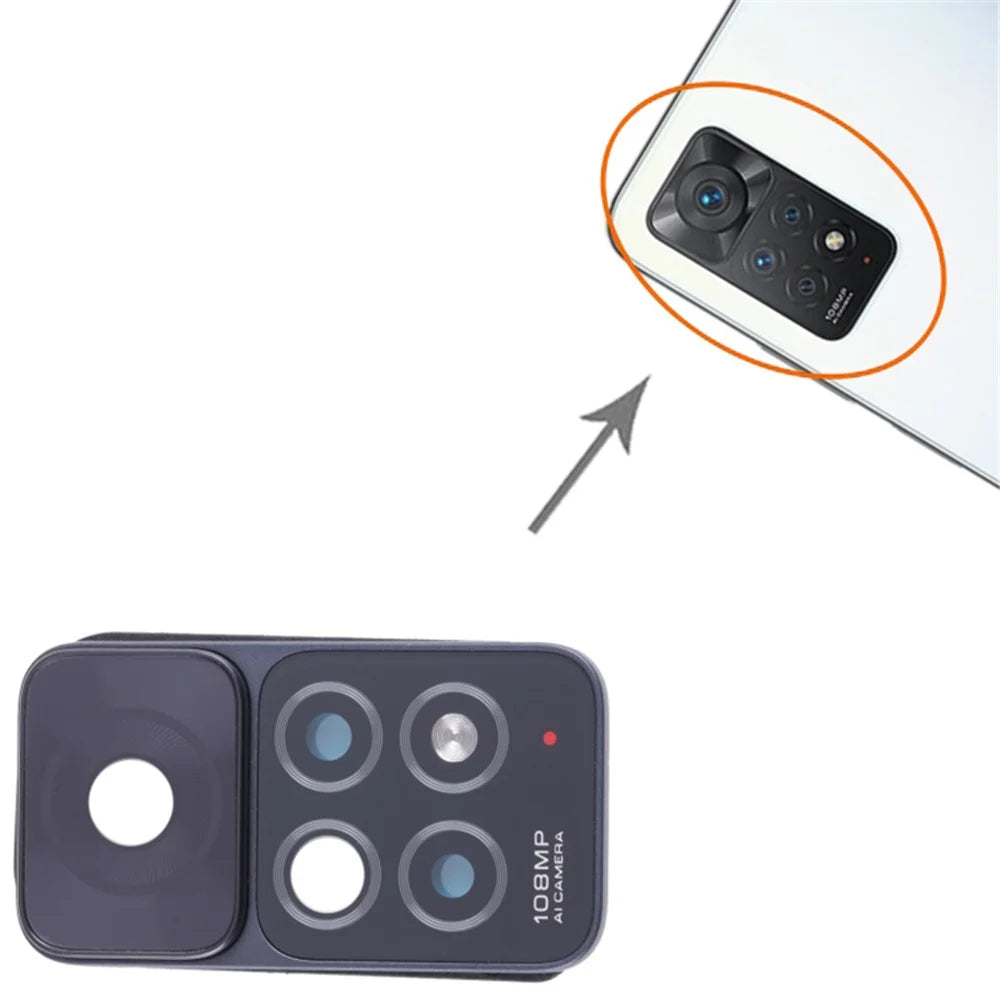 For Xiaomi Redmi Note 11 Pro 4G (MediaTek) Back Camera Lens Holder Cover with Glass Replacement Part (without Logo) - 3