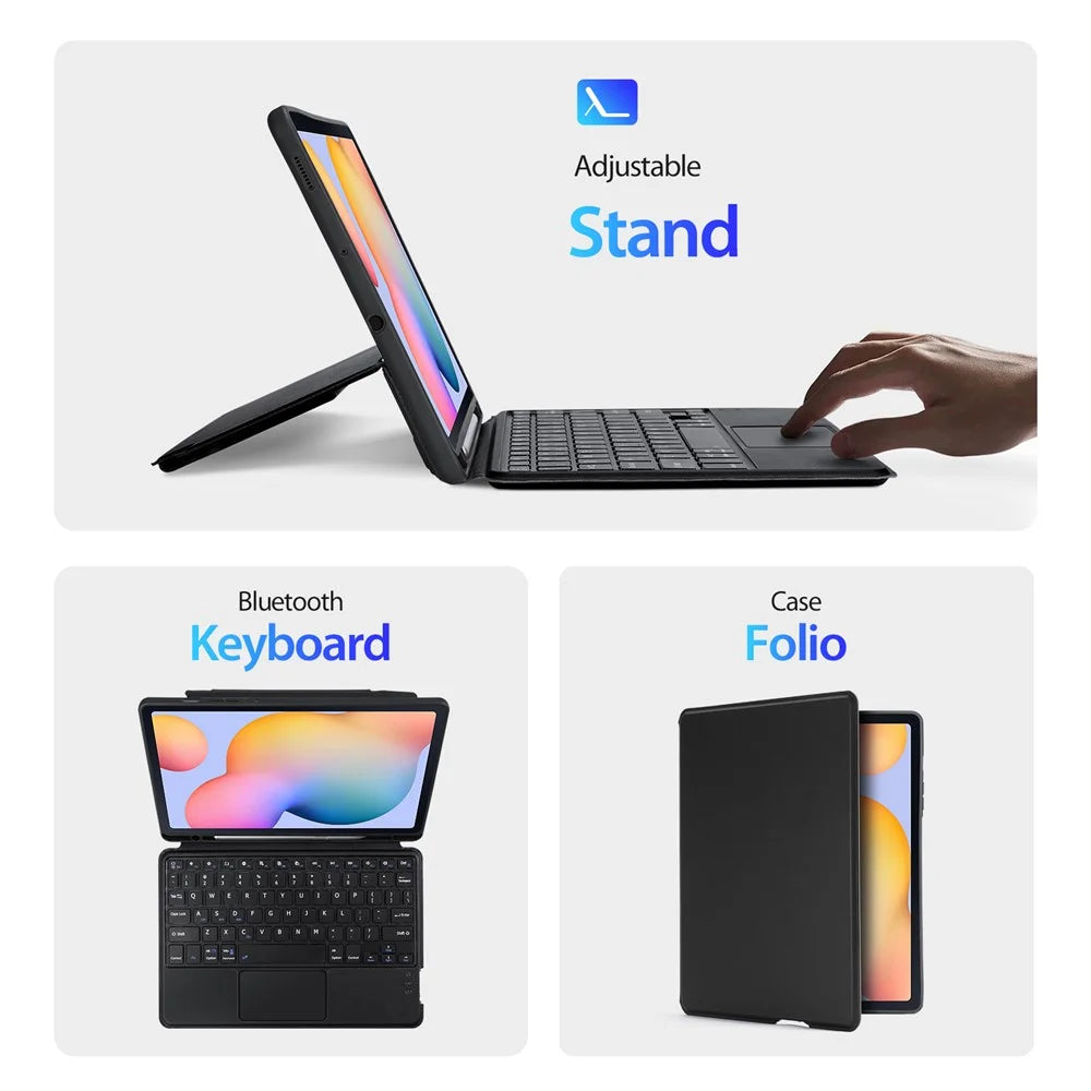 DUX DUCIS For Samsung Galaxy Tab S6 Lite (2020) / S6 Lite (2022) / (2024) Magnetic Bluetooth-compatible Keyboard PU Leather Tablet Case - 5