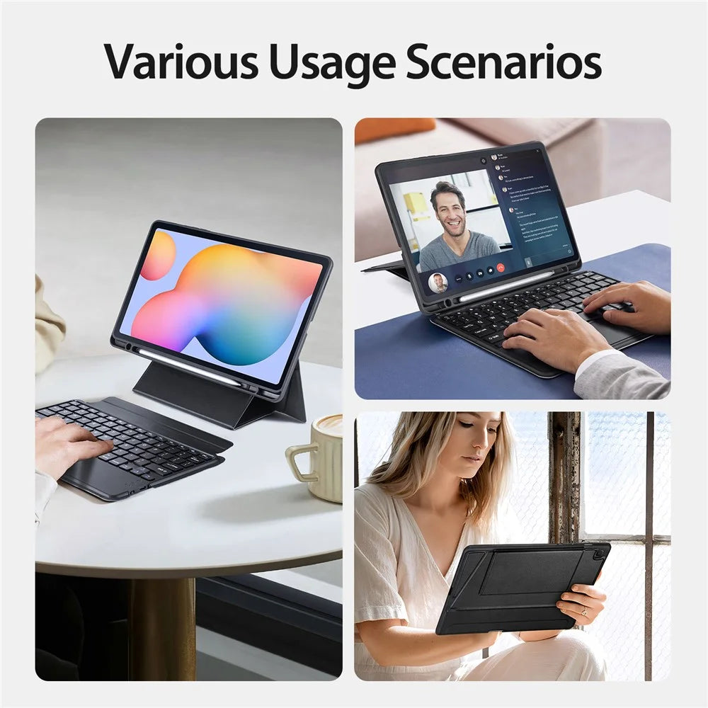 DUX DUCIS For Samsung Galaxy Tab S6 Lite (2020) / S6 Lite (2022) / (2024) Magnetic Bluetooth-compatible Keyboard PU Leather Tablet Case - 6