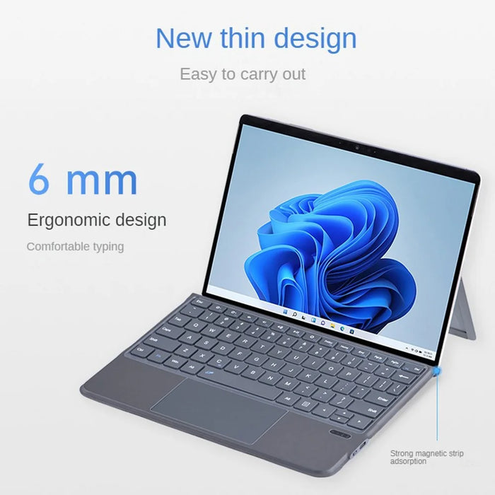 FT-2087A Slim Wireless Keyboard for Microsoft Surface Go / Go 3 / Go 2 10.5 inch Touchpad Bluetooth-compatible Keyboard without Backlit - 4