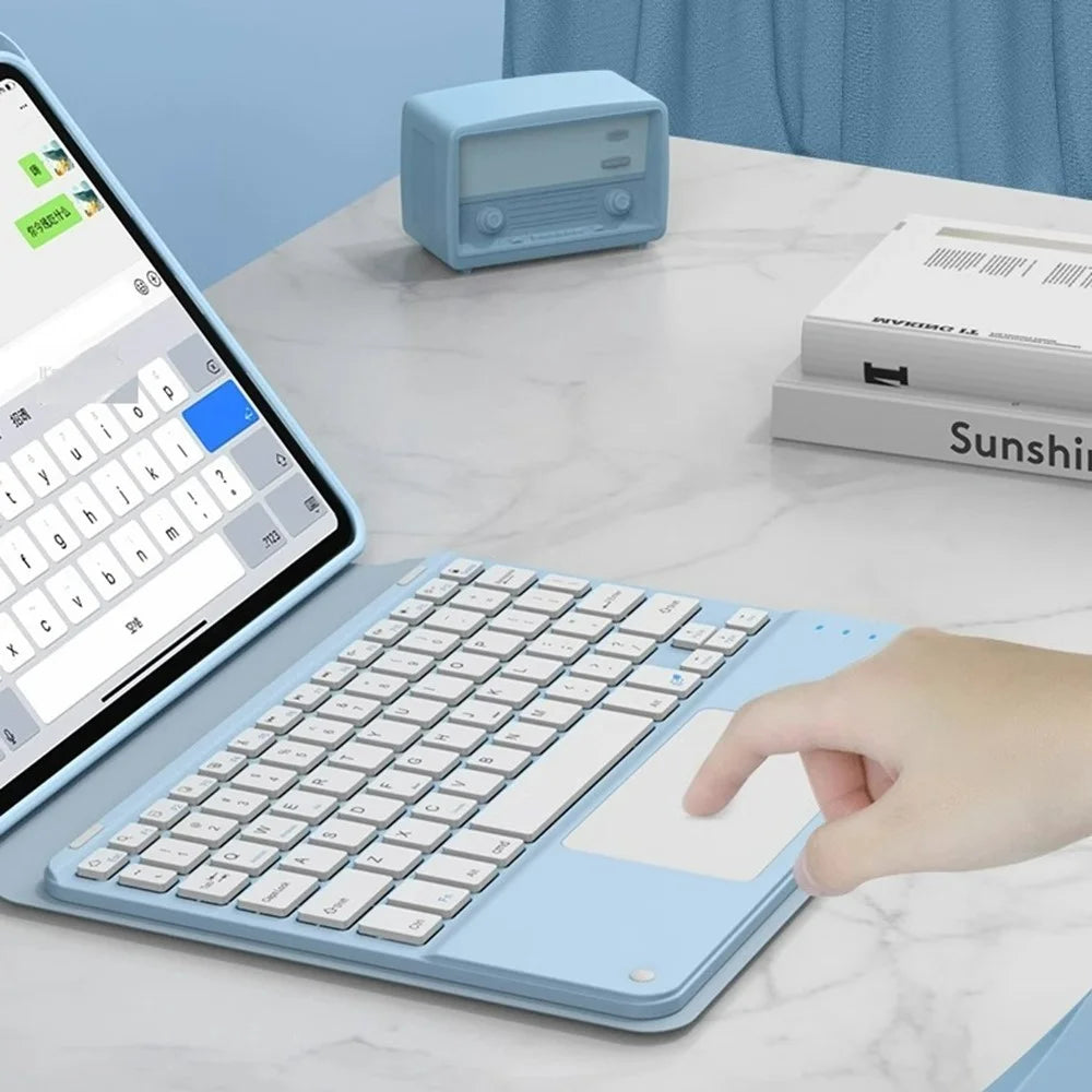 FT-5011 For iPad Air 11 (2026) / (2025) / (2024) / Air (2020) (2022) / Pro 11 (2018) / (2020) / (2021) / (2022) Leather Case Keyboard with Touchpad - Black - 5