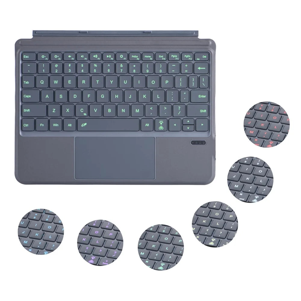 FT-2087D For Microsoft Surface Go / Go 2 / Go 3 PU Leather Case + Touchpad Bluetooth-compatible Keyboard with Backlit - 2