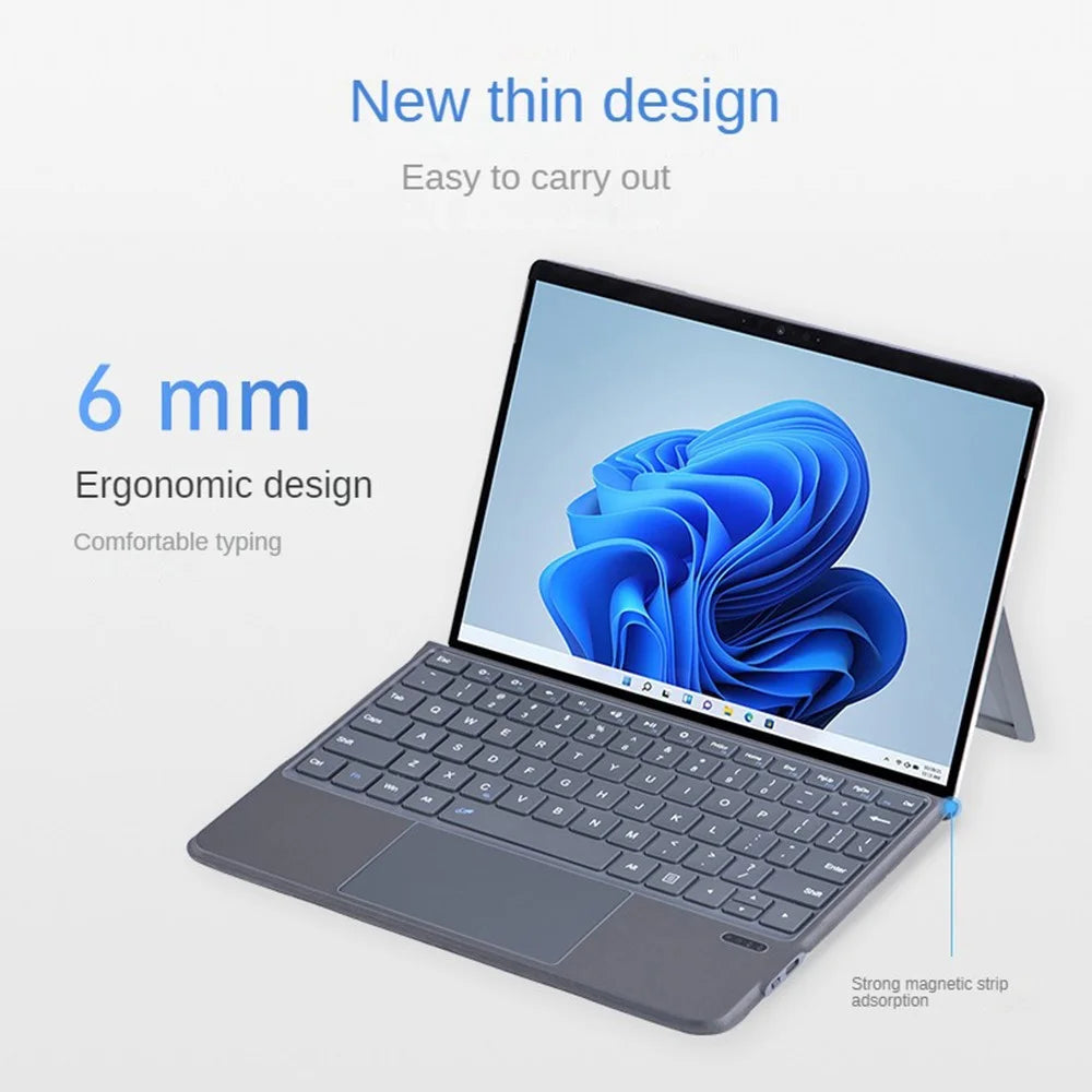 FT-2087D For Microsoft Surface Go / Go 2 / Go 3 PU Leather Case + Touchpad Bluetooth-compatible Keyboard with Backlit - 5