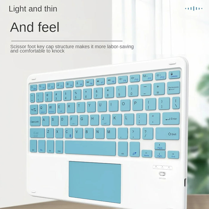 172 Wireless Keyboard with Touchpad Portable Bluetooth-compatible Keyboard for iOS / Mac Android Windows - Sky Blue - 2