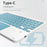 172 Wireless Keyboard with Touchpad Portable Bluetooth-compatible Keyboard for iOS / Mac Android Windows - Sky Blue - 3