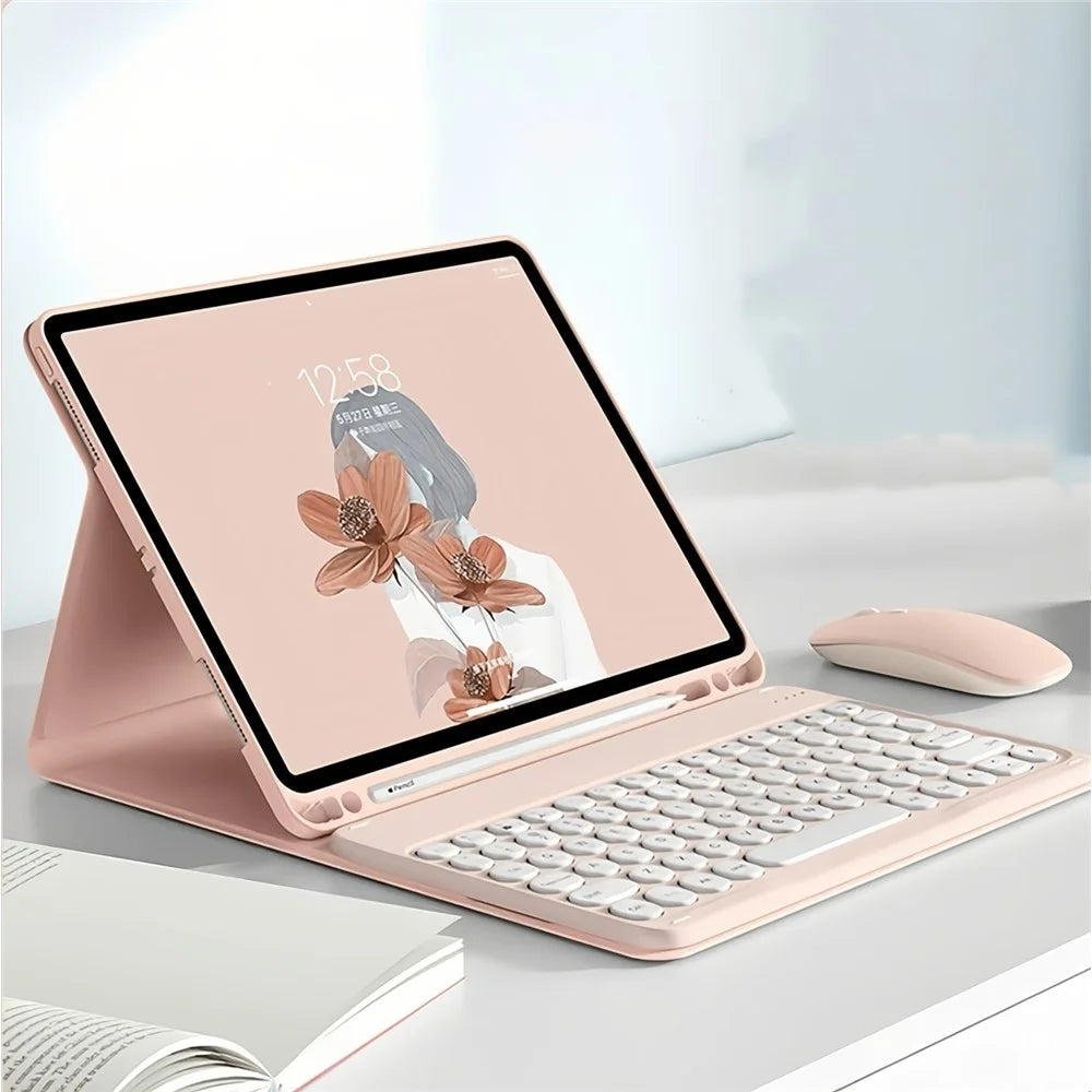 SK-1109 For iPad Air 11 (2026) / (2025) / (2024) / Pro 11 (2020) / (2021) / (2022) / Air (2020) (2022) Bluetooth-Compatible Keyboard Cover - Midnight Green - 2