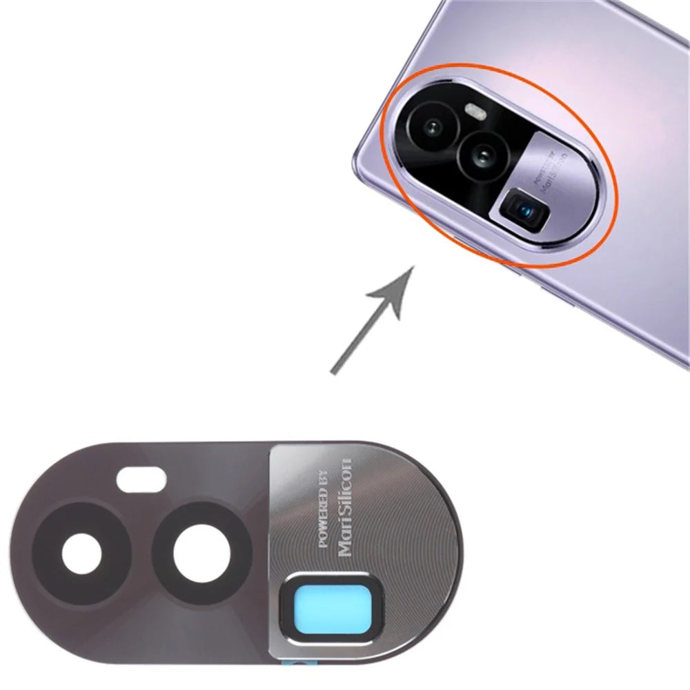 For Oppo Reno10 Pro+ 5G OEM Rear Back Camera Lens Cover Replacement Part (without Logo) - Black - 3
