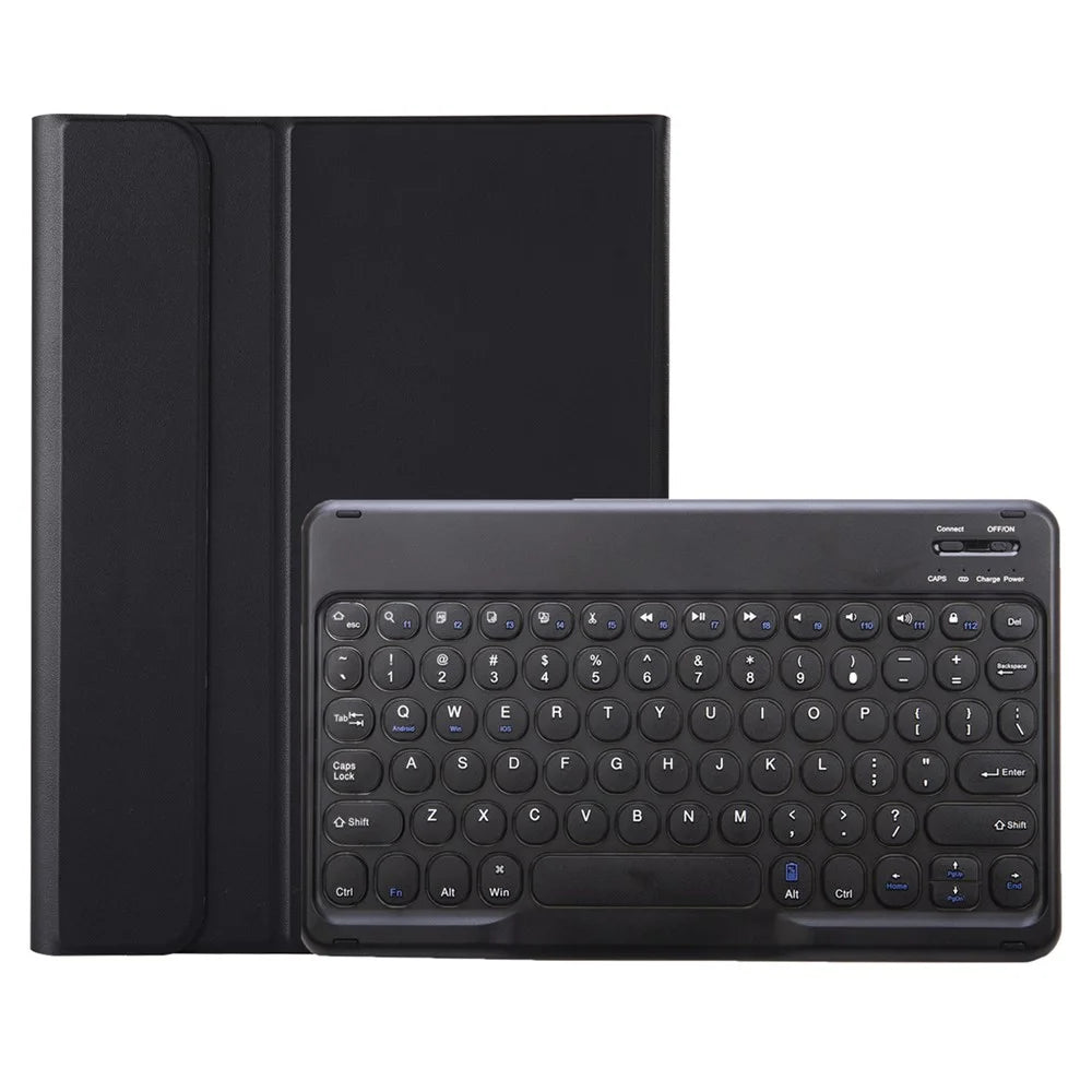 Y09B For Samsung Galaxy Tab A9+ X210 X215 X216 Stand Leather Cover + Round Cap Bluetooth-compatible Keyboard Pen Slot - Black - 2