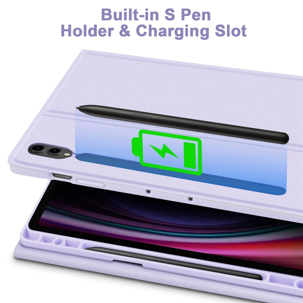 SK-T810 For Samsung Galaxy Tab S9+ SM-X810 / X816B / X818U Leather Case with Wireless Bluetooth-compatible Keyboard - Purple - 5