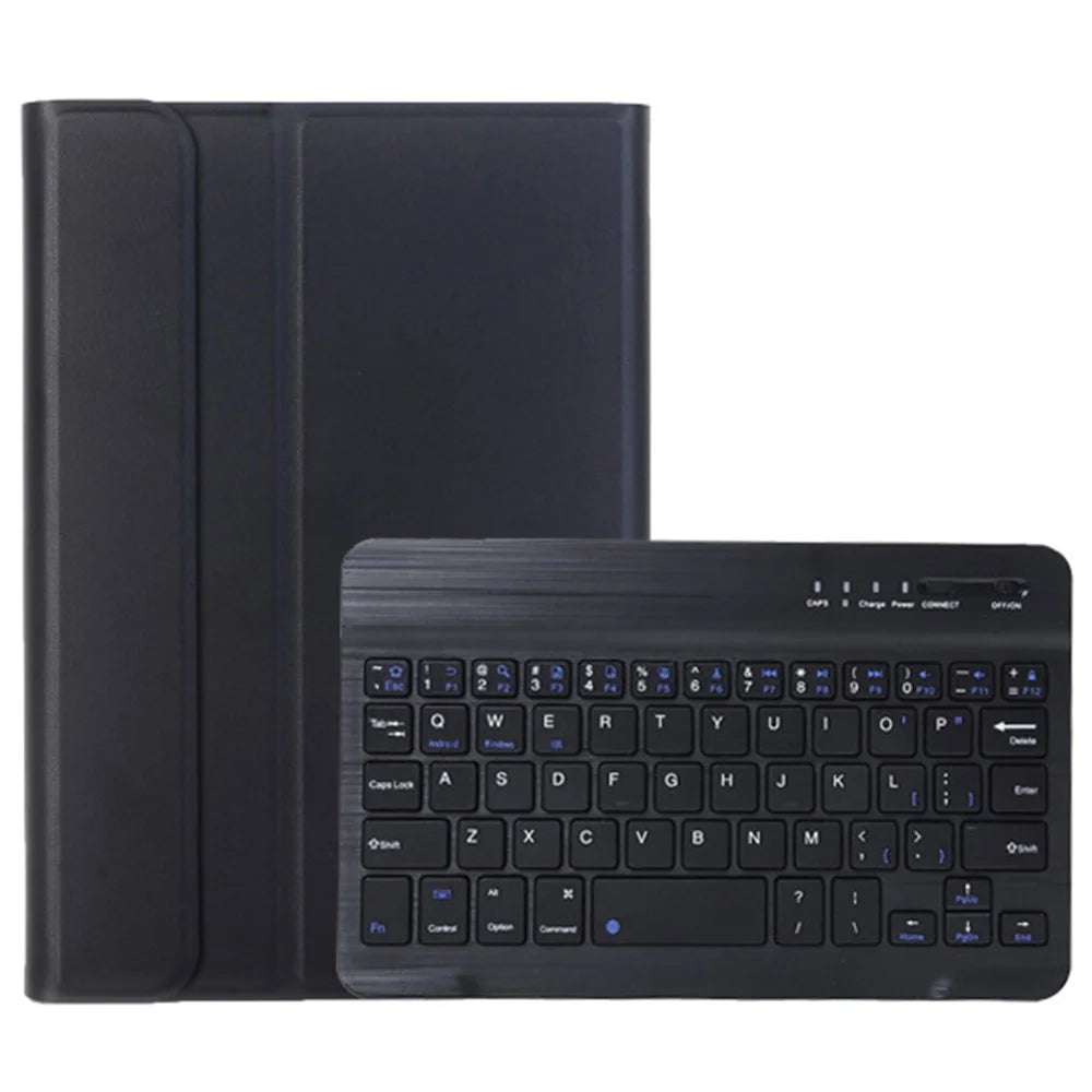 SK-X115 For Samsung Galaxy Tab A9 SM-X110 / X115 Bluetooth-compatible Keyboard Shockproof Case Leather Flip Tablet Cover - Black - 1