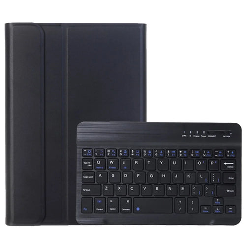 SK-X115 For Samsung Galaxy Tab A9 SM-X110 / X115 Bluetooth-compatible Keyboard Shockproof Case Leather Flip Tablet Cover - Black - 1