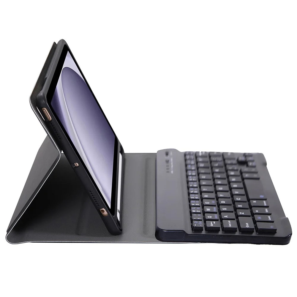 SK-X115 For Samsung Galaxy Tab A9 SM-X110 / X115 Bluetooth-compatible Keyboard Shockproof Case Leather Flip Tablet Cover - Black - 3