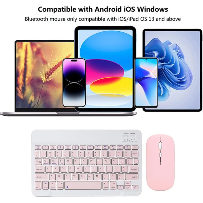 A11 For iPad Pro 11-inch (2018) / (2020) / (2021) / (2022) Bluetooth-compatible Keyboard Set with Mouse, Rotating Kickstand Tablet Case - Purple - 4