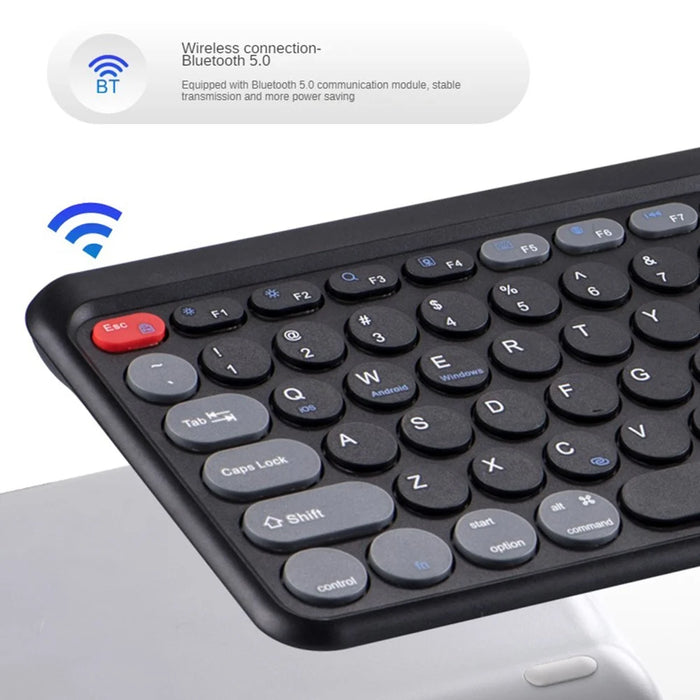 A201 Laptop Keyboard Bluetooth-compatible + Wireless 2.4G Computer Keyboard for Windows / 8-Pin / Android - Black - 4