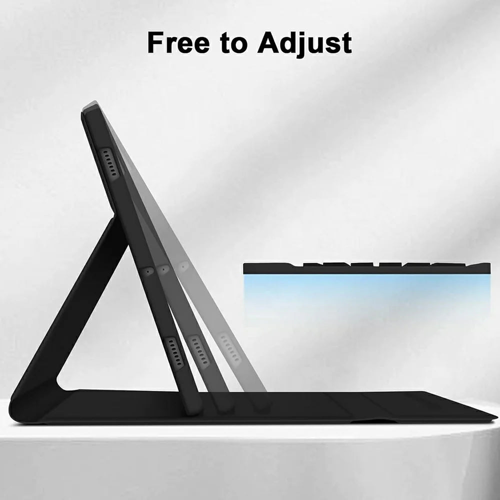 SK-X510 For Samsung Galaxy Tab S10 FE / S9 FE SM-X510 / X516 / X518 Bluetooth-Compatible Keyboard Tablet Case PU Flip Cover - Black - 5