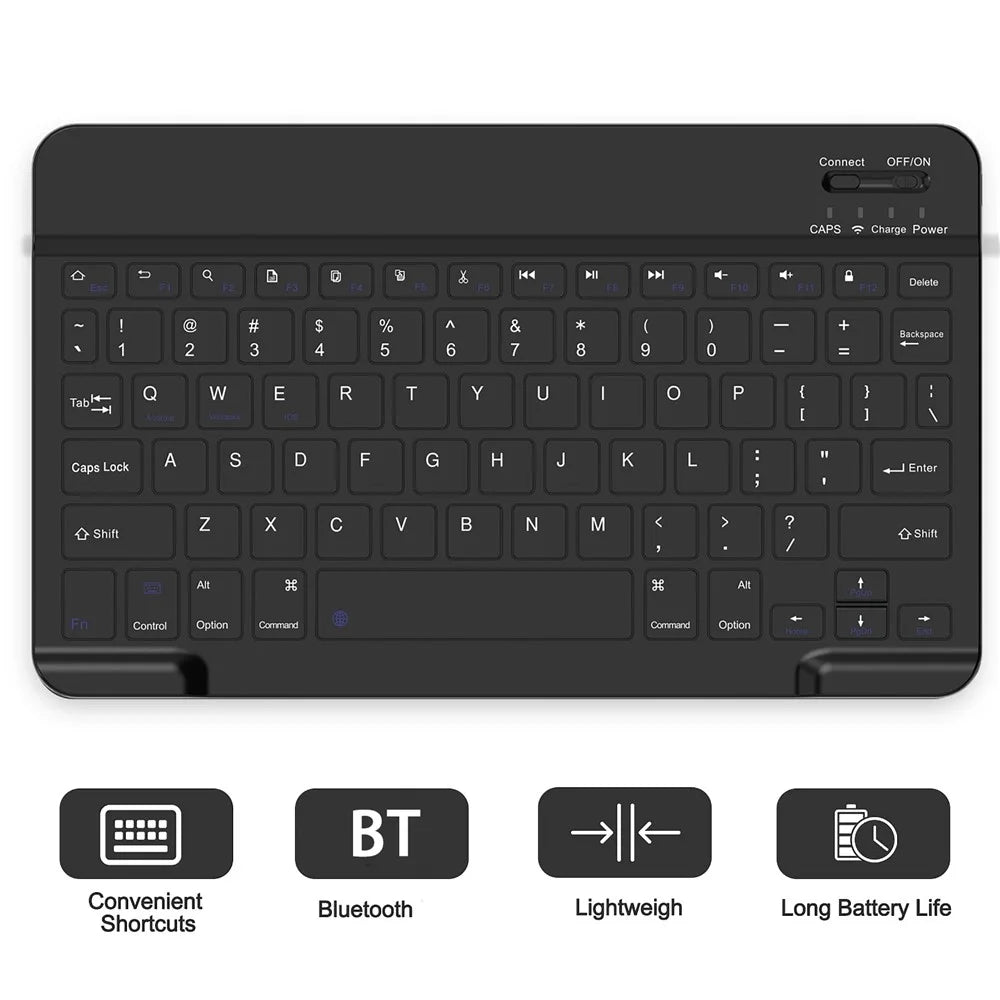 SK For Samsung Galaxy Tab A9+ Detachable Bluetooth-compatible Keyboard Tablet Case PU Leather Flip Cover - Black - 3