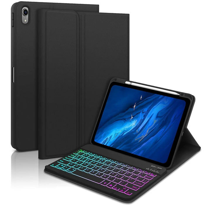 UP-1099 For iPad (2025) / 10.9 (2022) Shockproof Tablet Case with Backlit Bluetooth-Compatible Keyboard - 1