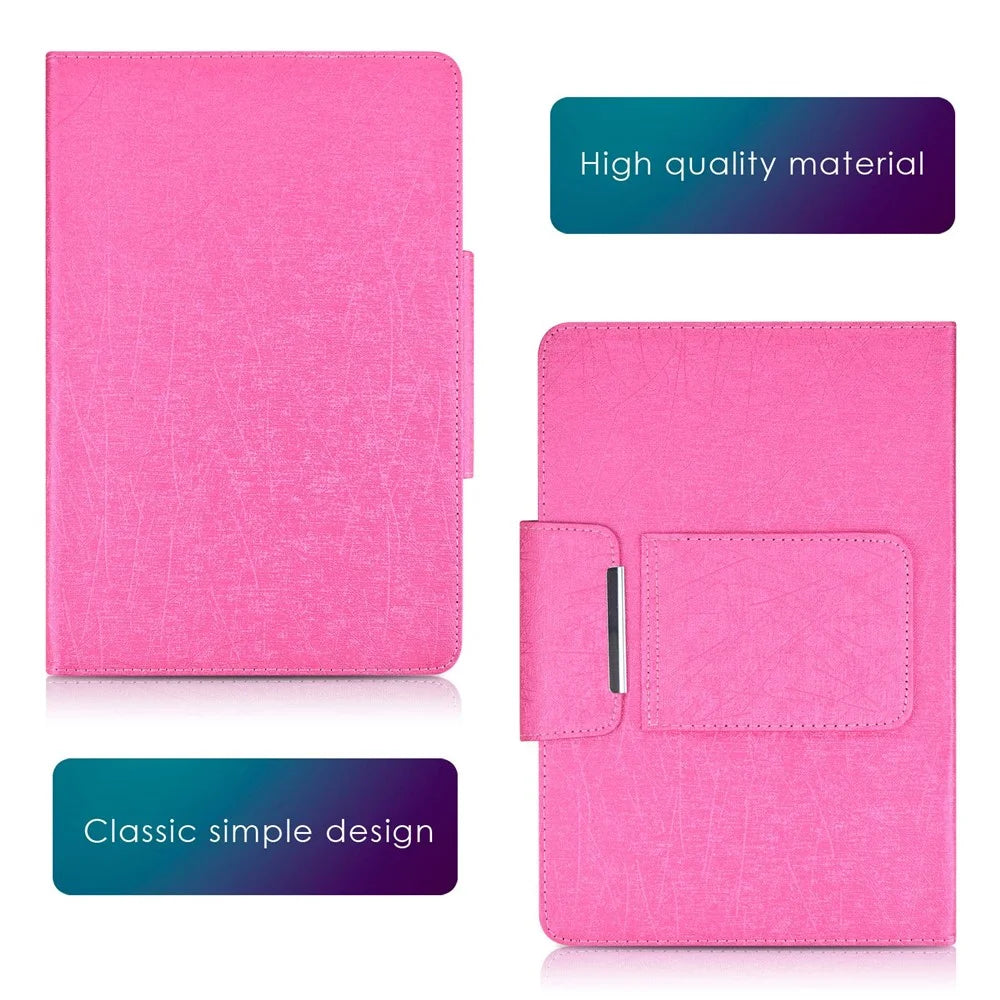 TY-3302 Universal Bluetooth-compatible Keyboards Leather Case Stand for 9 -10.9 inch Tablet - Pink - 2