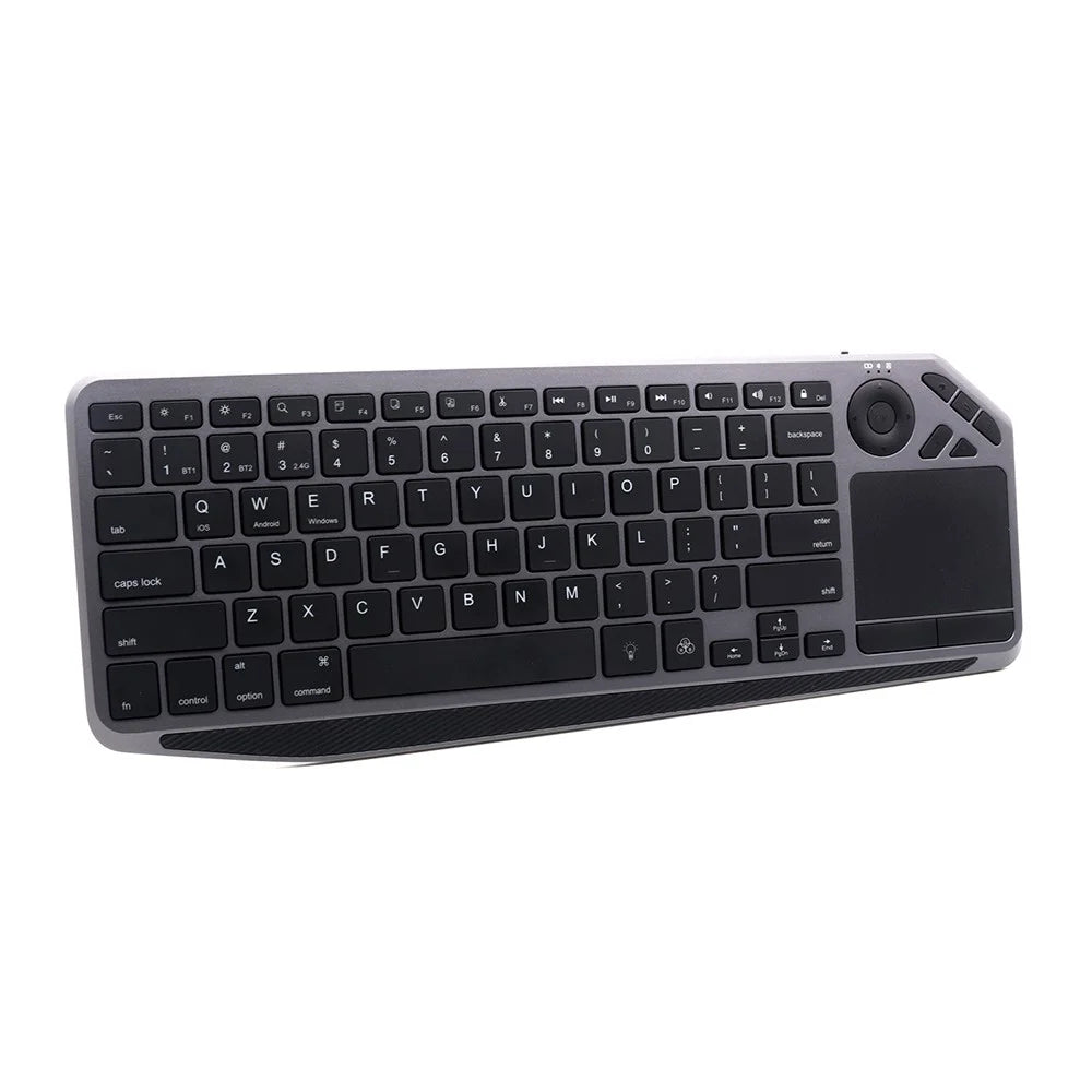 BK9801T Dual-Mode Keyboard Bluetooth-compatible 2.4G Wireless Keyboard with Touchpad for Computer, Tablet - Black - 2