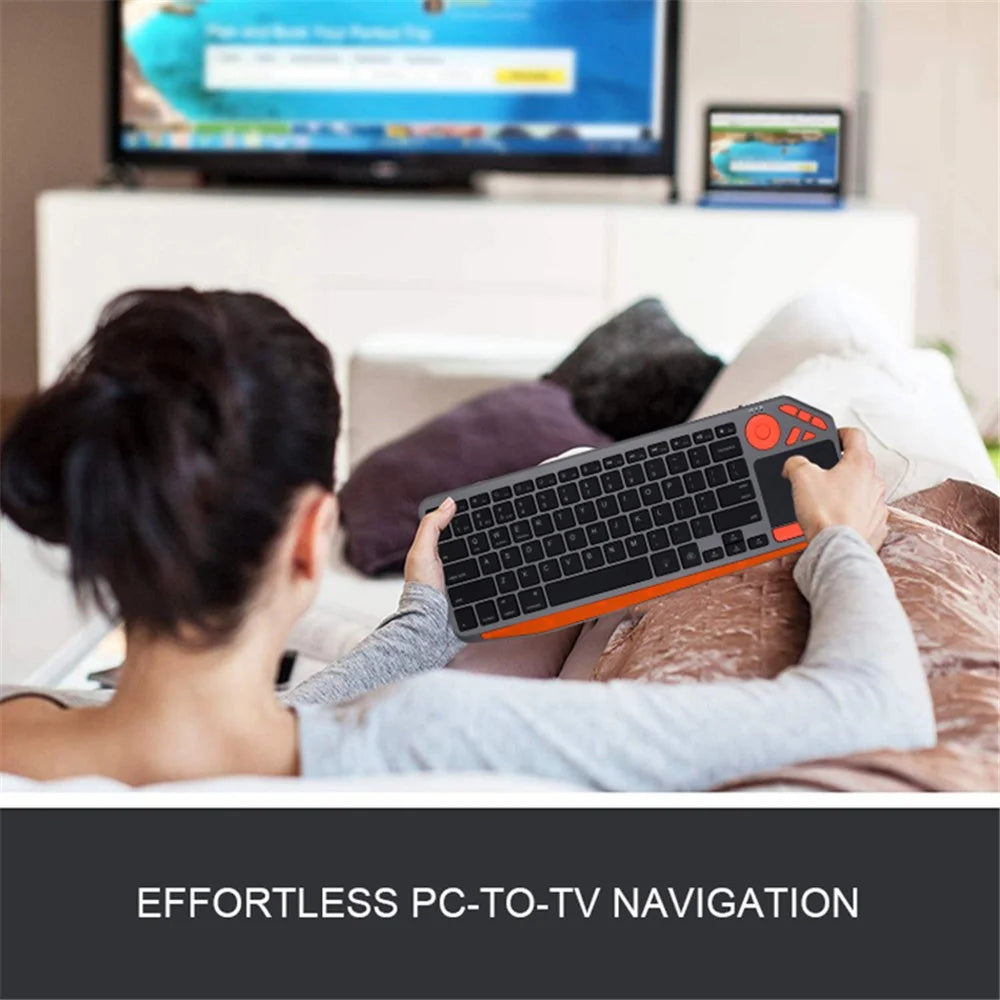 BK9801T Dual-Mode Keyboard Bluetooth-compatible 2.4G Wireless Keyboard with Touchpad for Computer, Tablet - Black - 4