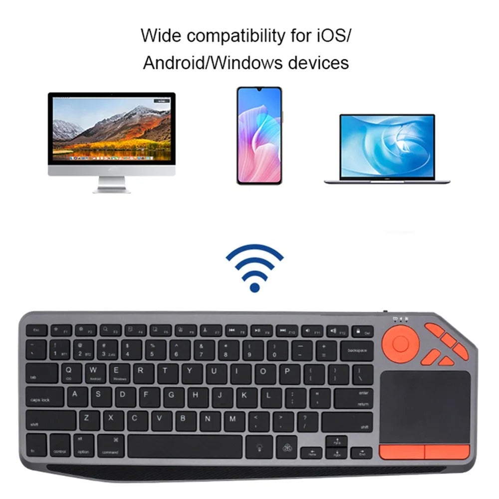 BK9801T Dual-Mode Keyboard Bluetooth-compatible 2.4G Wireless Keyboard with Touchpad for Computer, Tablet - Black - 5