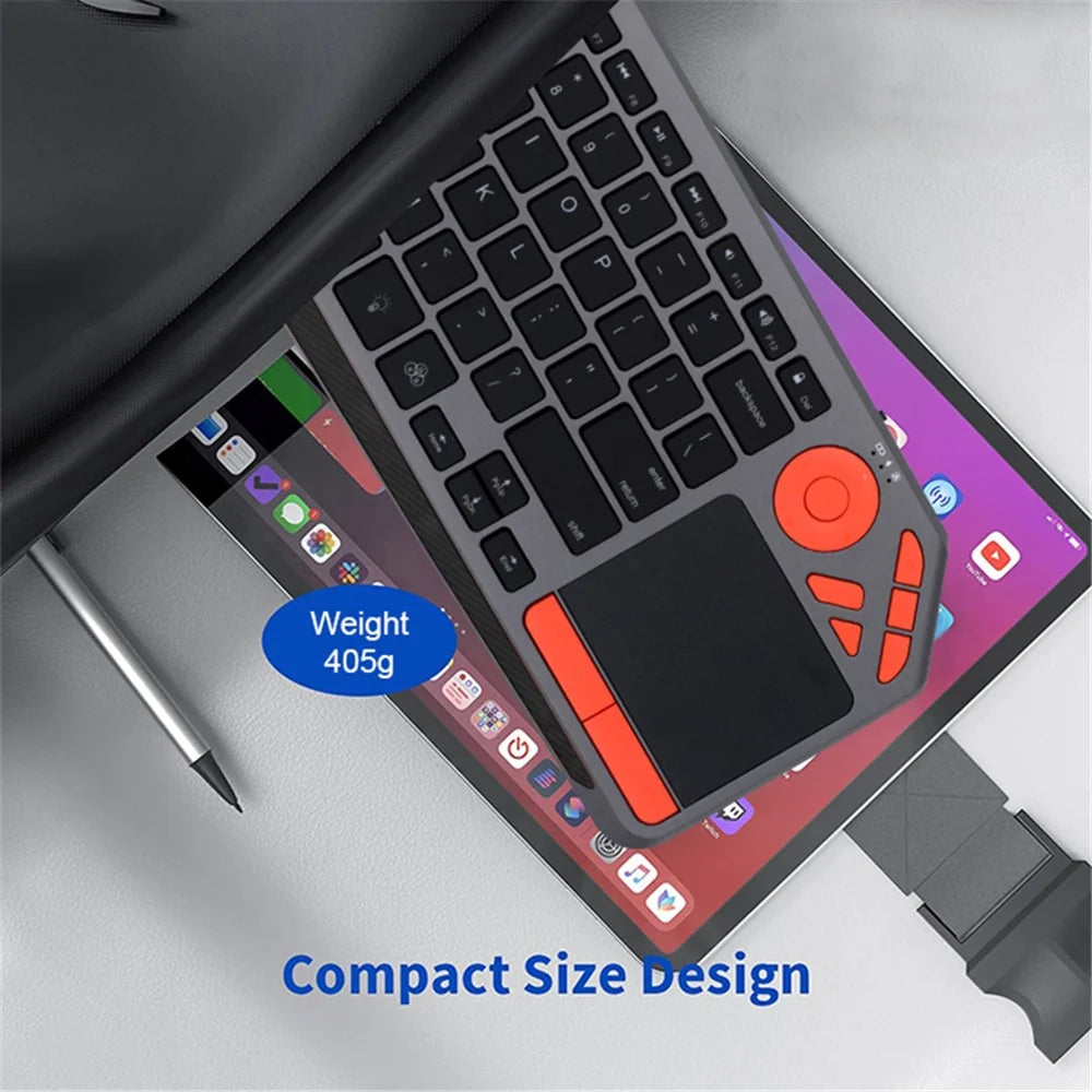 BK9801T Dual-Mode Keyboard Bluetooth-compatible 2.4G Wireless Keyboard with Touchpad for Computer, Tablet - Black - 7