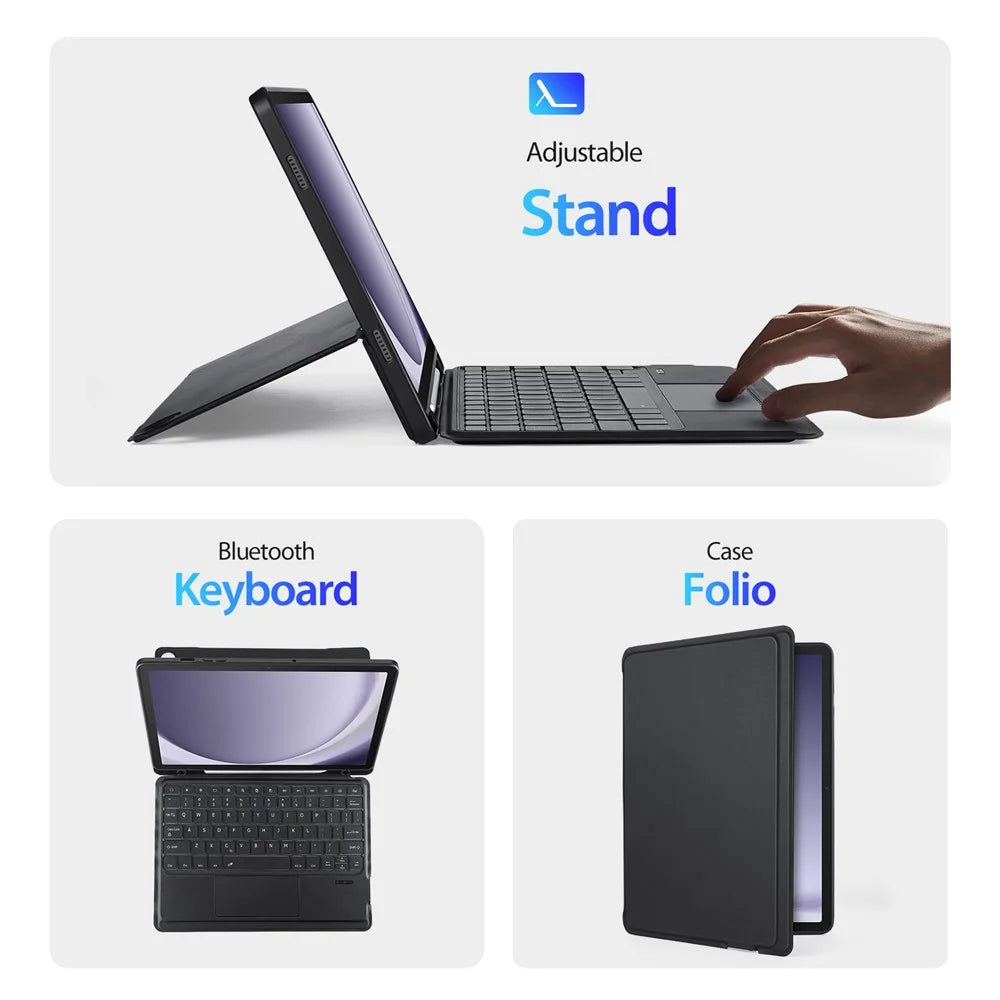 DUX DUCIS For Samsung Galaxy Tab A9+ PU Leather Case + Magnetic Detachable Keyboard with Pencil Holder - 5