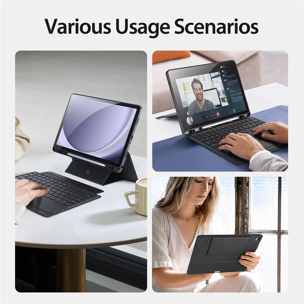 DUX DUCIS For Samsung Galaxy Tab A9+ PU Leather Case + Magnetic Detachable Keyboard with Pencil Holder - 6