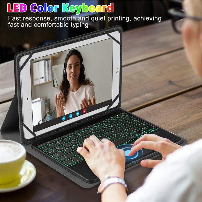 TY3316D Universal Bluetooth-compatible Keyboard Case for 9" to 11" Tablets (with Touchpad, Backlit) - 3