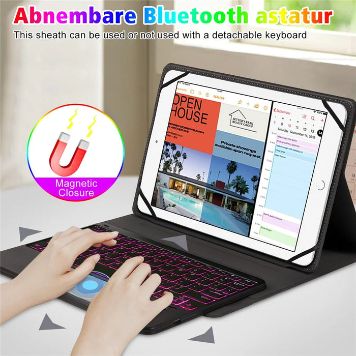 TY3316D Universal Bluetooth-compatible Keyboard Case for 9" to 11" Tablets (with Touchpad, Backlit) - 5