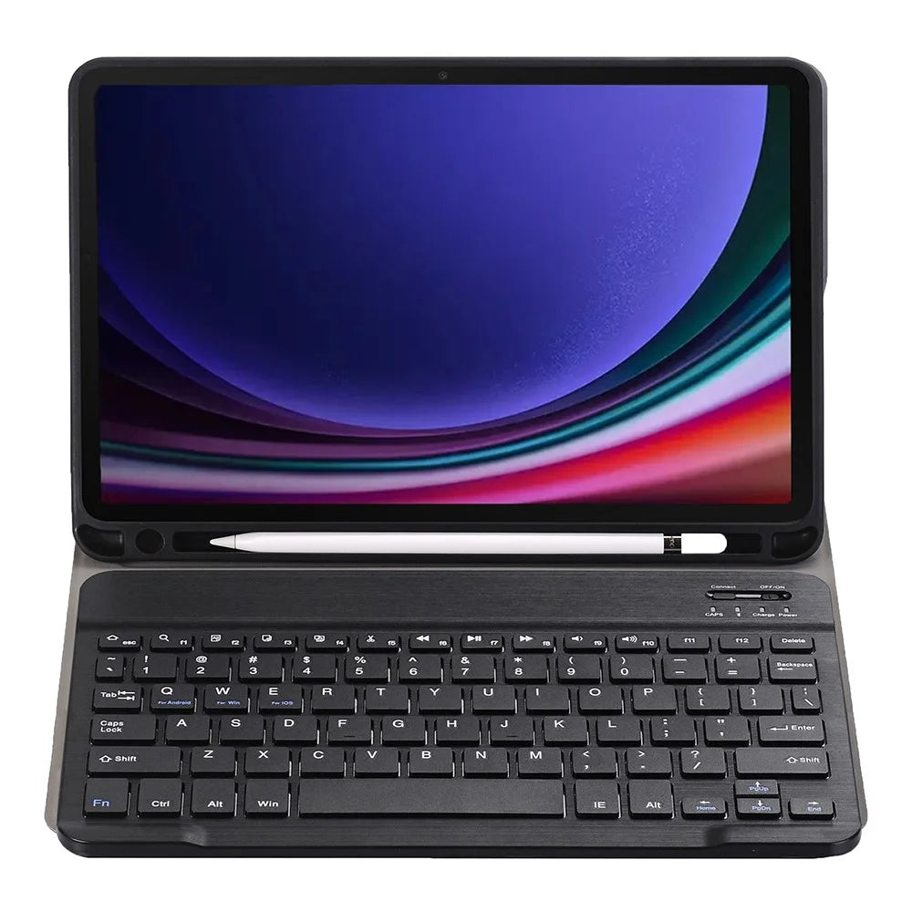 A710B For Samsung Galaxy Tab S10 Lite / S10 FE / S9 FE X510 X516 / S9 X710 X716B X718U Leather Cover + Bluetooth-Compatible Keyboard - Black - 3