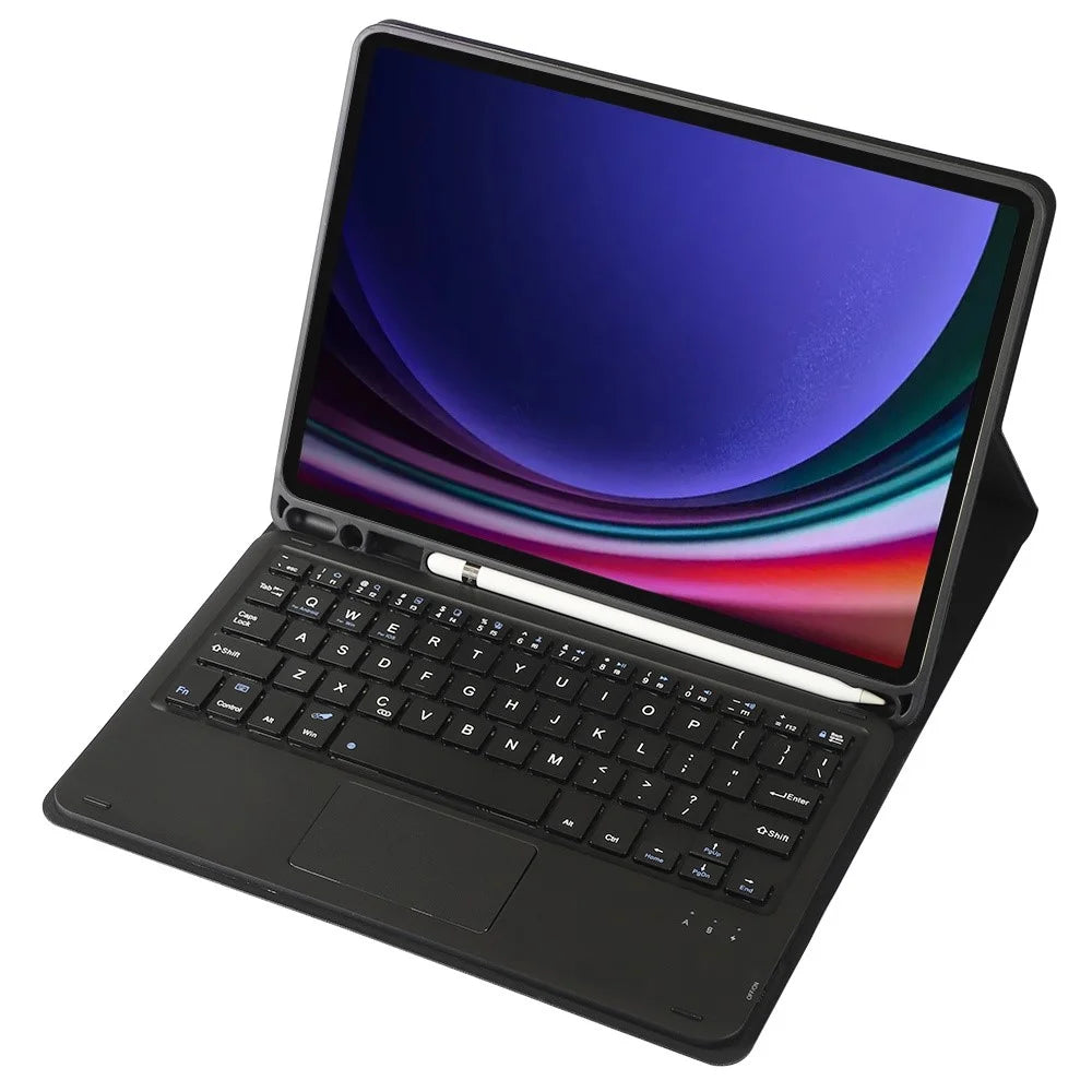 A710B-A For Samsung Galaxy Tab S10 Lite / S10 FE / S9 FE X510 X516 / S9 X710 TPU Case with Touchpad Bluetooth-Compatible Keyboard - Black - 3