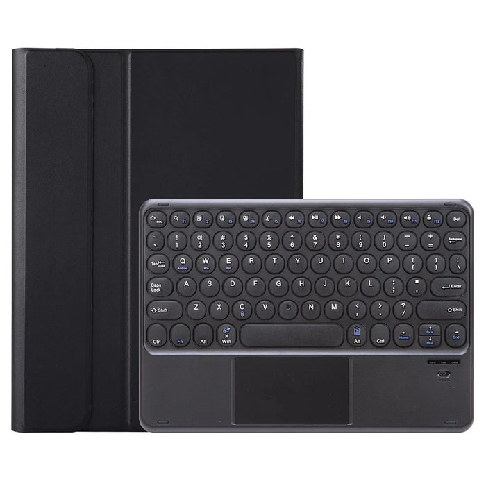 YA710B-A For Samsung Galaxy Tab S10 Lite / S10 FE / S9 FE X510 X516 / S9 X710 Round Key Cap Touchpad Bluetooth-Compatible Keyboard Case - Black - 2