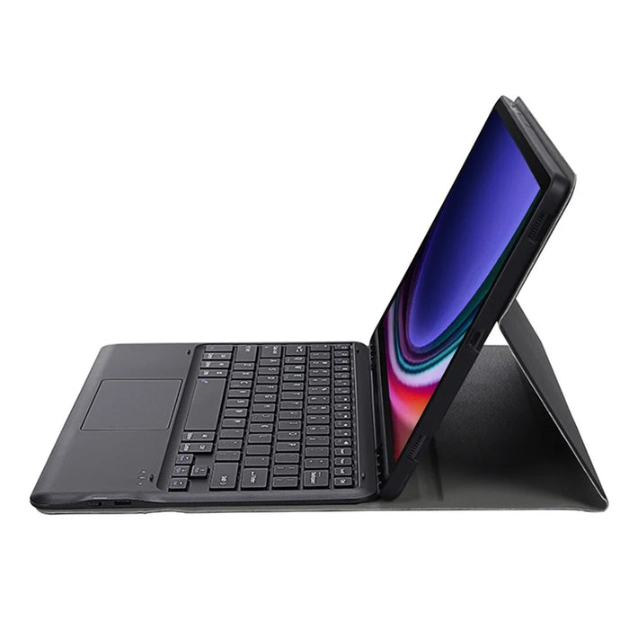 A810B-A For Samsung Galaxy Tab S10+ / S9 FE+ / S9+ 12.4" X610 / X616 Bluetooth-compatible Keyboard with Touchpad Pencil Slot Tablet Case - Black - 5