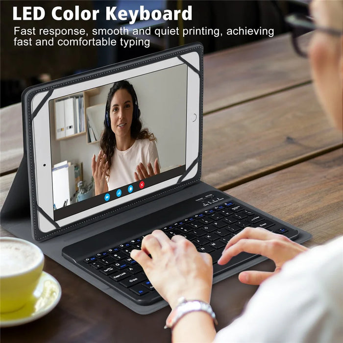 TY3316 Universal 9-11 inch Tablet Protective Cover Bluetooth-compatible Keyboard PU Leather Stand Case - Black - 3