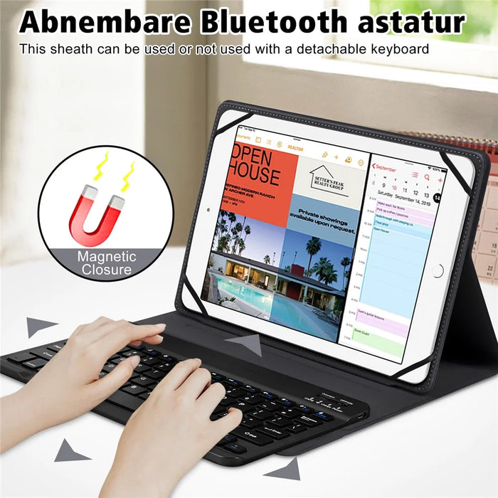 TY3316 Universal 9-11 inch Tablet Protective Cover Bluetooth-compatible Keyboard PU Leather Stand Case - Black - 5