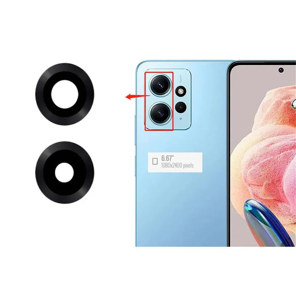 For Xiaomi Redmi Note 12 4G 1 Set Rear Back Camera Lens Cover Replacement Part (without Logo) - 2