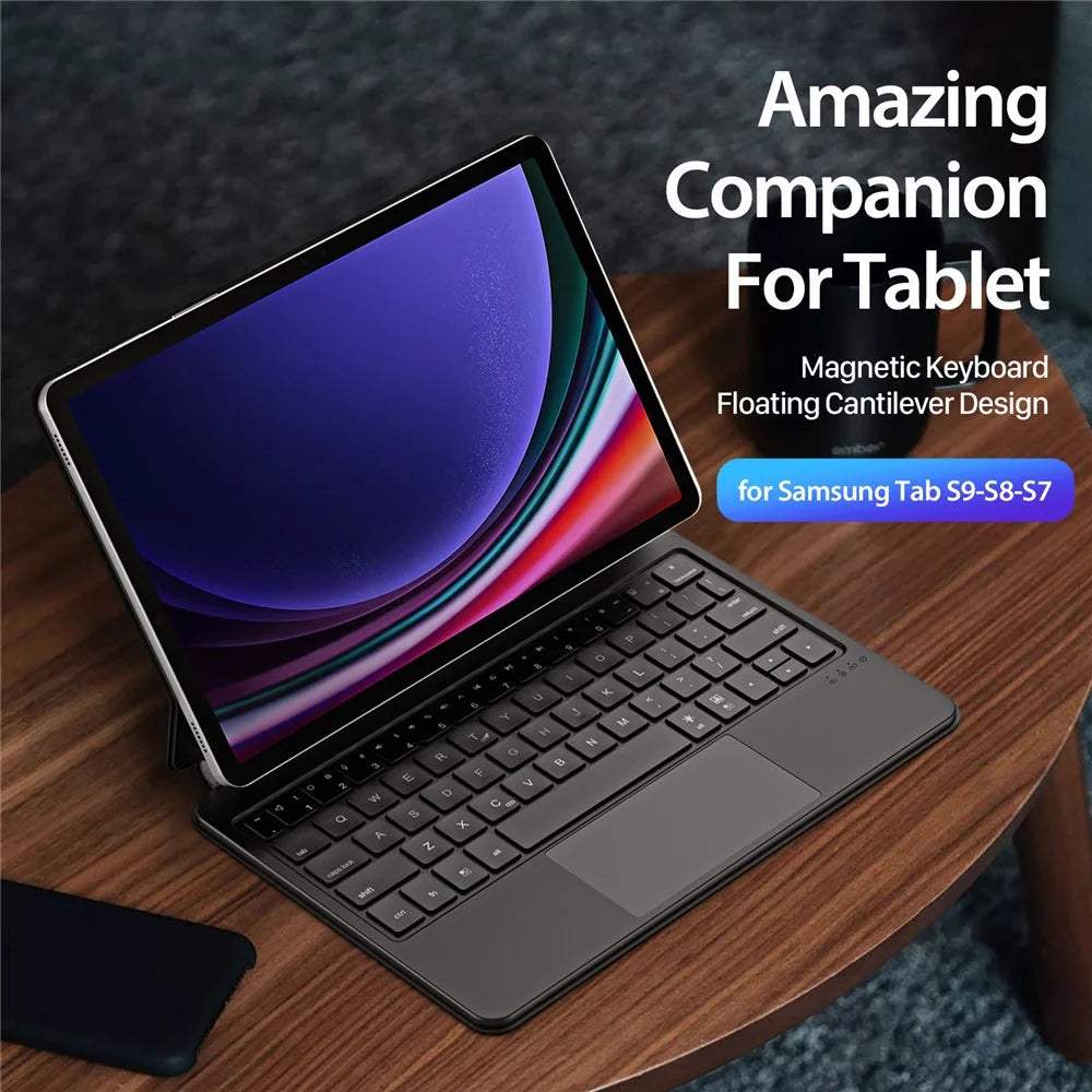 DUX DUCIS For Samsung Galaxy Tab S10 Lite / S10 FE / S9 FE / S9 / S8 / S7 Floating Magnetic Keyboard Leather Tablet Case - 5