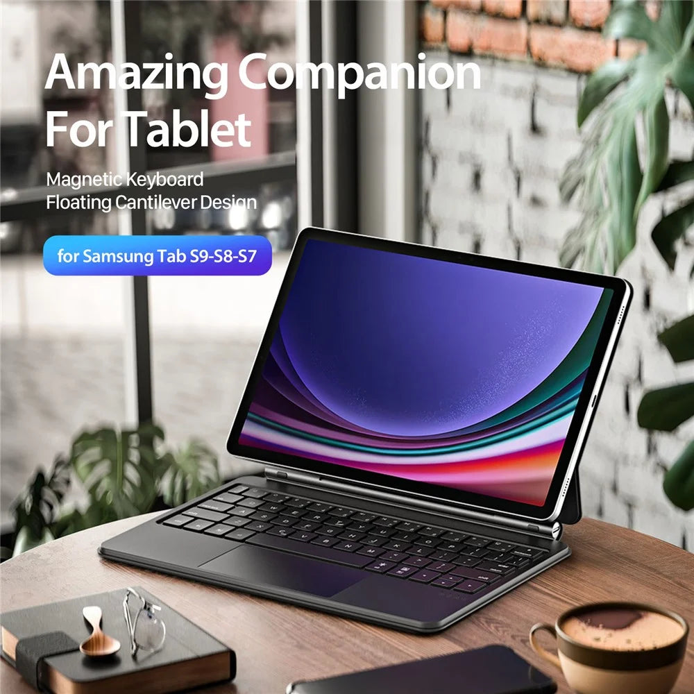DUX DUCIS For Samsung Galaxy Tab S10 Lite / S10 FE / S9 FE / S9 / S8 / S7 Floating Magnetic Keyboard Leather Tablet Case - 6