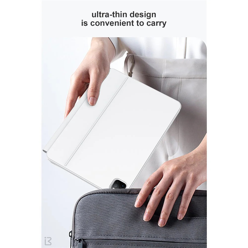BENWIS ID-MKB For iPad Pro 12.9 (2022) / (2021) / (2020) / (2018) Magnetic Suspension Leather Tablet Stand Case Bluetooth-compatible Keyboard - White - 6