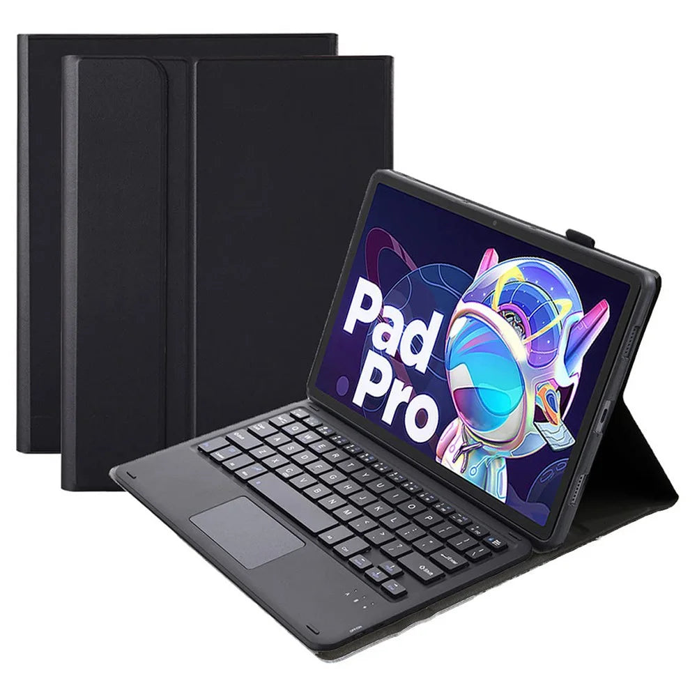 LX-P11 For Lenovo Tab P11 Pro Gen 2 11.2" (2022) Tablet Cover Touchpad Bluetooth-compatible Keyboard Leather Case - Black - 1