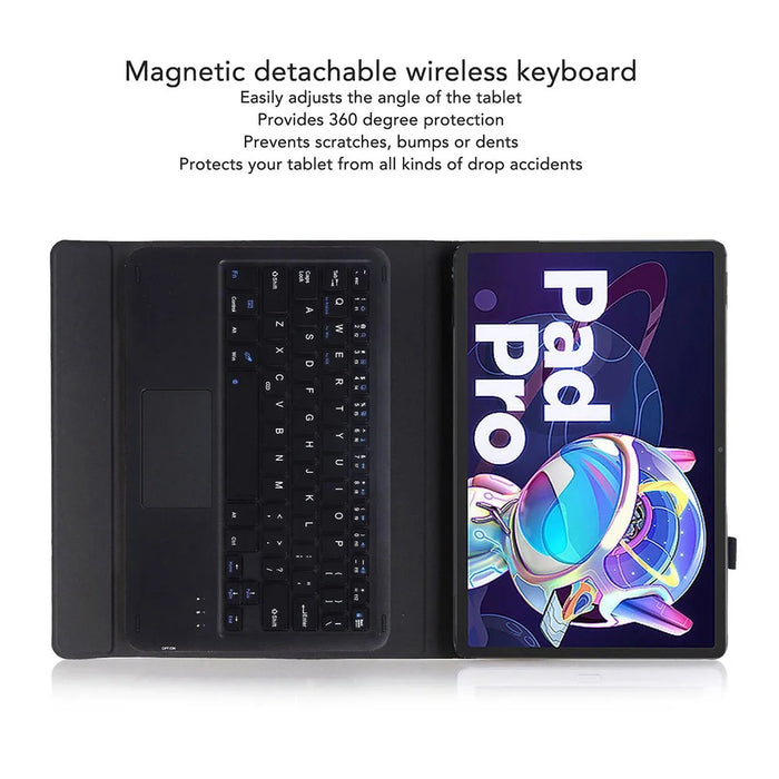 LX-P11 For Lenovo Tab P11 Pro Gen 2 11.2" (2022) Tablet Cover Touchpad Bluetooth-compatible Keyboard Leather Case - Black - 2