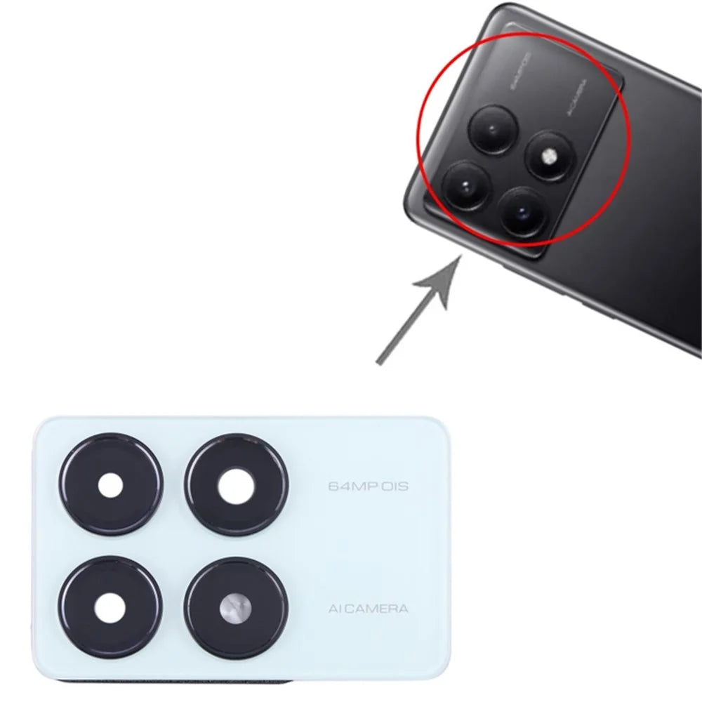 For Xiaomi Redmi K70E 5G OEM Back Camera Lens Holder Cover with Glass Part (without Logo) - Green - 3