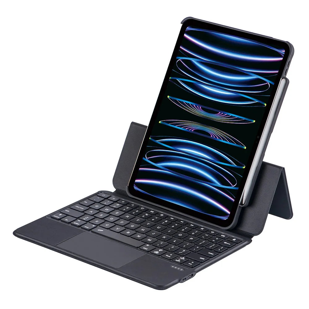 5206D-3B For iPad Air 11 (2026) / (2025) / (2024) / Air (2020) (2022) / Pro 11 (2018) / (2020) / (2021) / (2022) Bluetooth-Compatible Keyboard Case - Black - 4