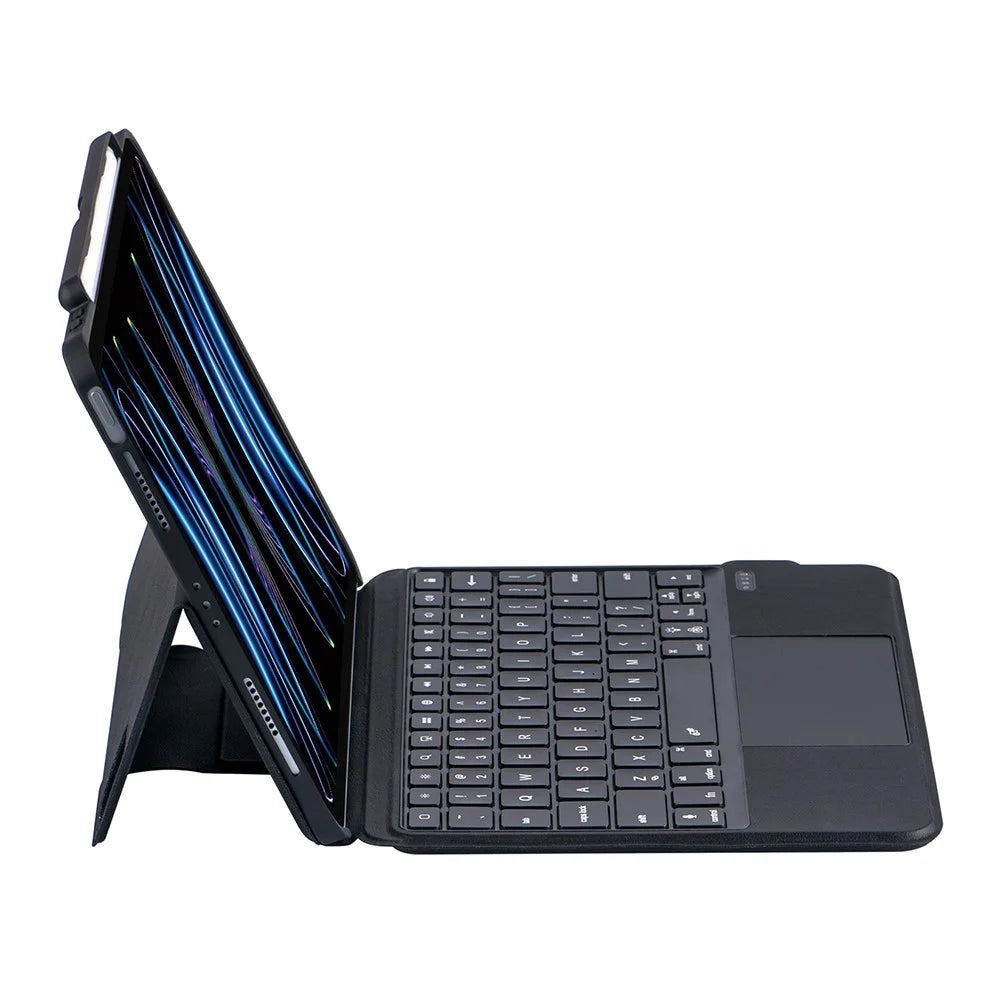 5206D-3B For iPad Air 11 (2026) / (2025) / (2024) / Air (2020) (2022) / Pro 11 (2018) / (2020) / (2021) / (2022) Bluetooth-Compatible Keyboard Case - Black - 5