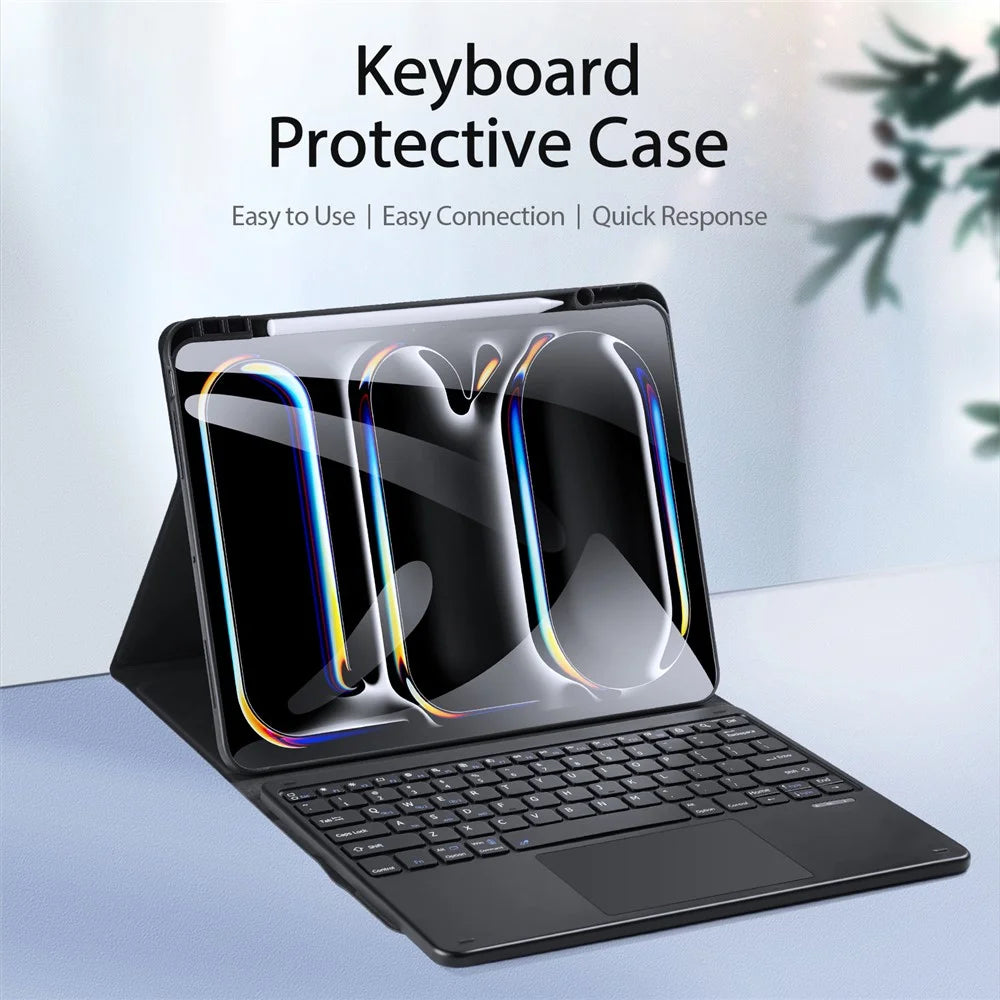 DUX DUCIS For iPad Pro 13 (2025) / 13 (2024) Bluetooth-compatible Keyboard + Anti-Drop PU Leather Tablet Case - 2