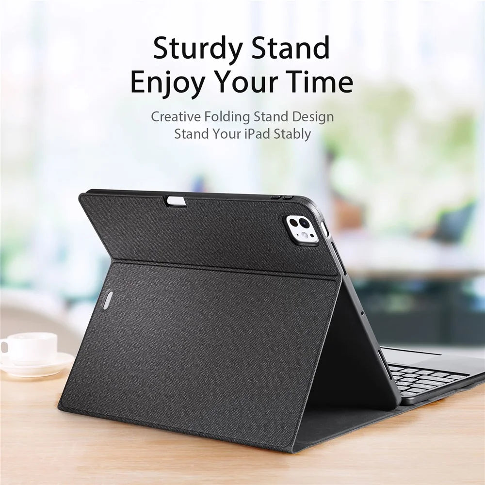 DUX DUCIS For iPad Pro 13 (2025) / 13 (2024) Bluetooth-compatible Keyboard + Anti-Drop PU Leather Tablet Case - 4